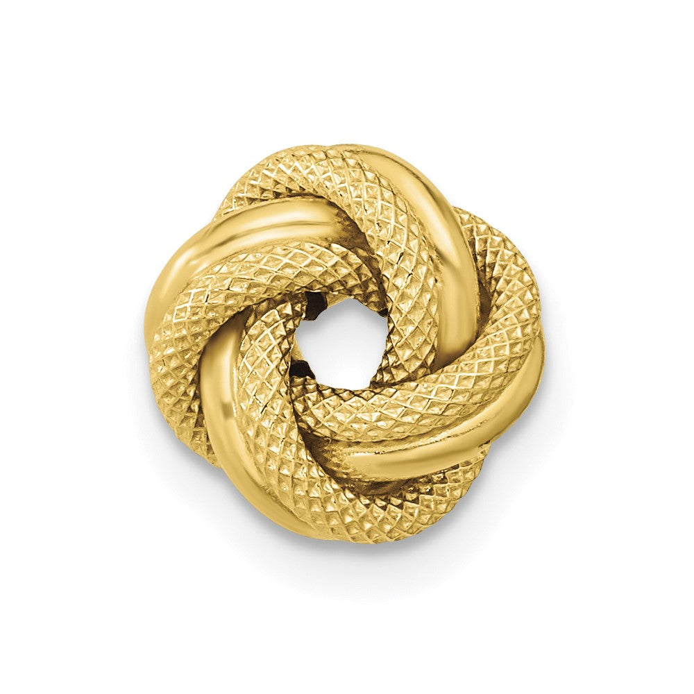 Single 14k Polished Textured Double Love Knot Post Earring