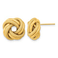 14k Polished Textured Double Love Knot Post Earrings