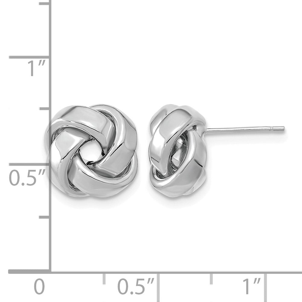 14k White Gold Polished Love Knot Post Earrings