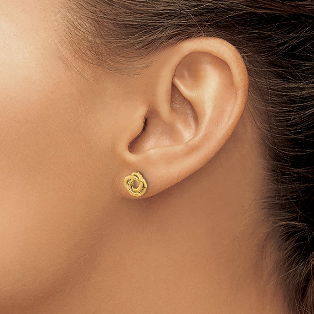 14K Polished Love Knot Post Earrings