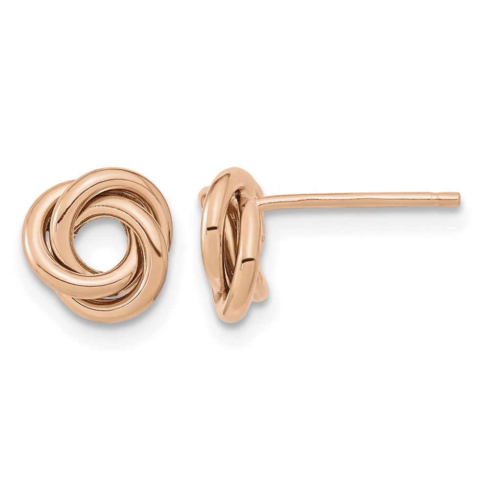 14k Rose Gold Polished Love Knot Post Earrings