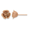 14k w/ Rose Rhodium Satin Finish D/C Rose Post Earrings