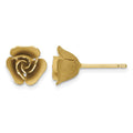 14k Brushed Rose Flower Earrings
