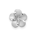 Single 14k White Gold Satin Diamond-cut Plumeria Post Earring