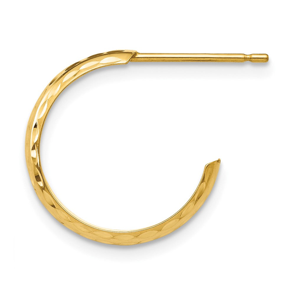 Single 14k Diamond-cut 3mm J-Hoop Earring
