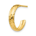 Single 14k Diamond-cut 3mm J-Hoop Earring