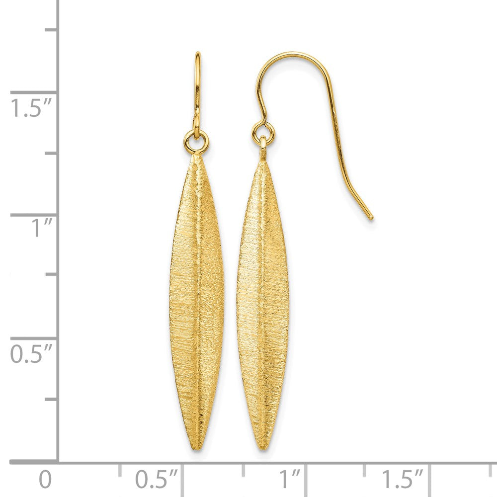 14k Brushed Dangle Earrings