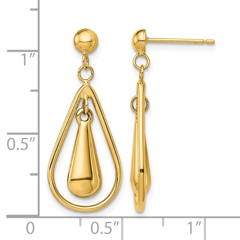 14K Polished Dangle Post Earrings
