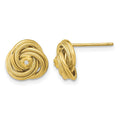 14K Polished & Textured CZ Love Knot Earrings