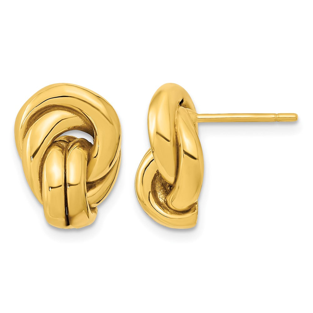 14k Polished Love Knot Hollow Post Earrings