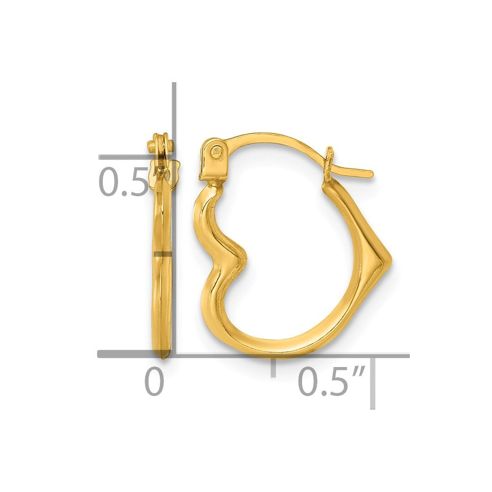 14k Polished Heart Shape Hoop Earrings