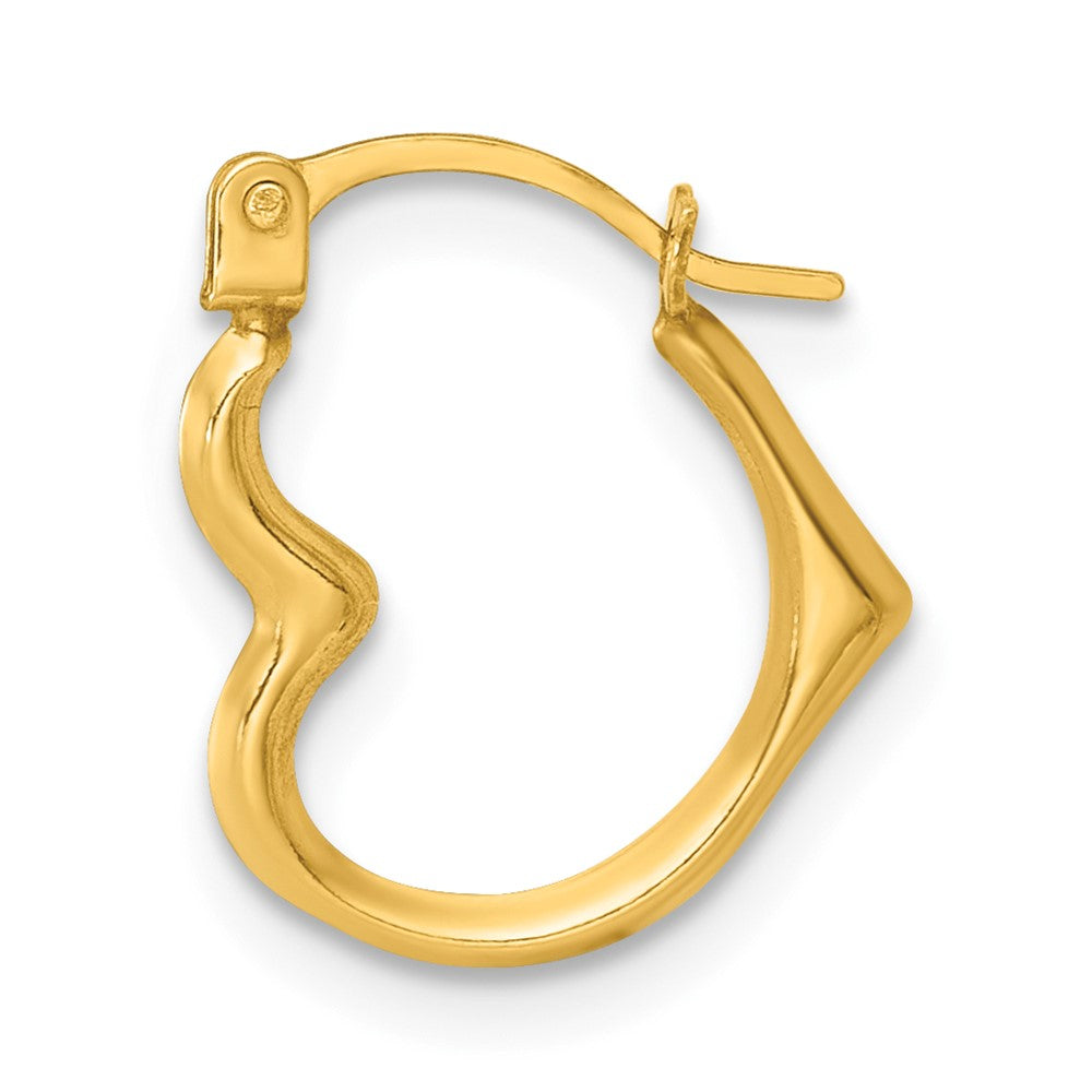 Single 14k Polished Heart Shape Hoop Earring