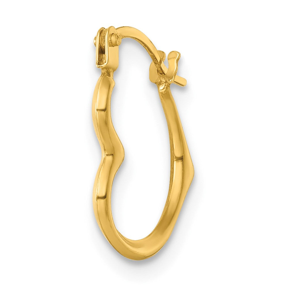 Single 14k Polished Heart Shape Hoop Earring