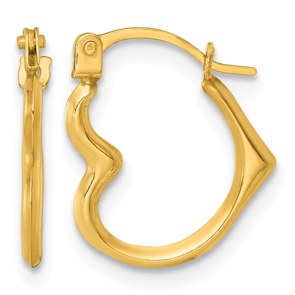 14k Polished Heart Shape Hoop Earrings