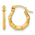 14k Polished and Grooved Hoop earrings