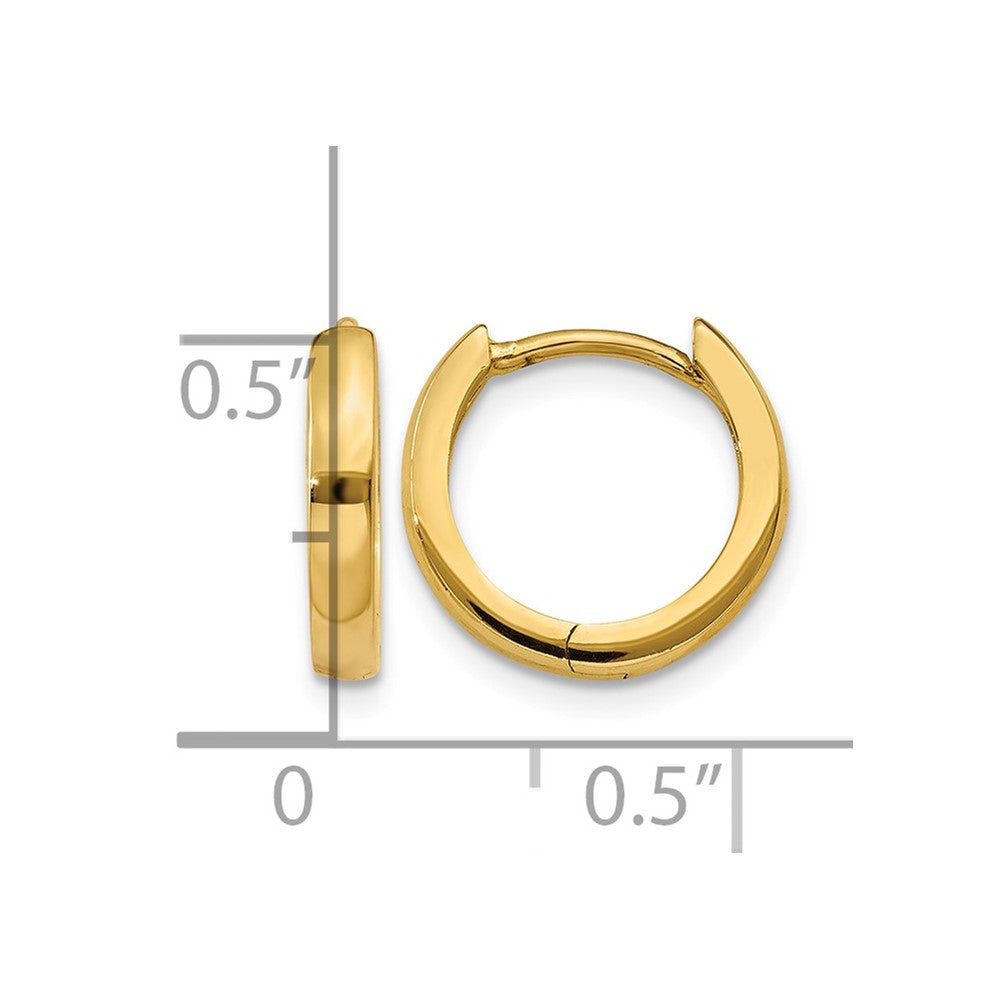 14k 1.8mm Round Hinged Hoop Earrings