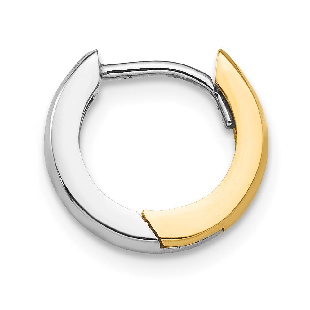Single 14k Two-tone 2.5mm Round Hinged Hoop Earring