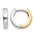 14k Two-tone 2.5mm Round Hinged Hoop Earrings