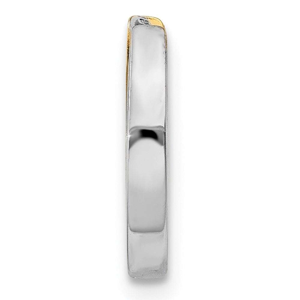 Single 14k Two-tone 2mm Round Hinged Hoop Earring