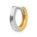 Single 14k Two-tone 2mm Round Hinged Hoop Earring