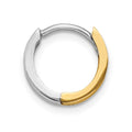 Single 14k Two-tone 1.5mm Round Hinged Hoop Earring