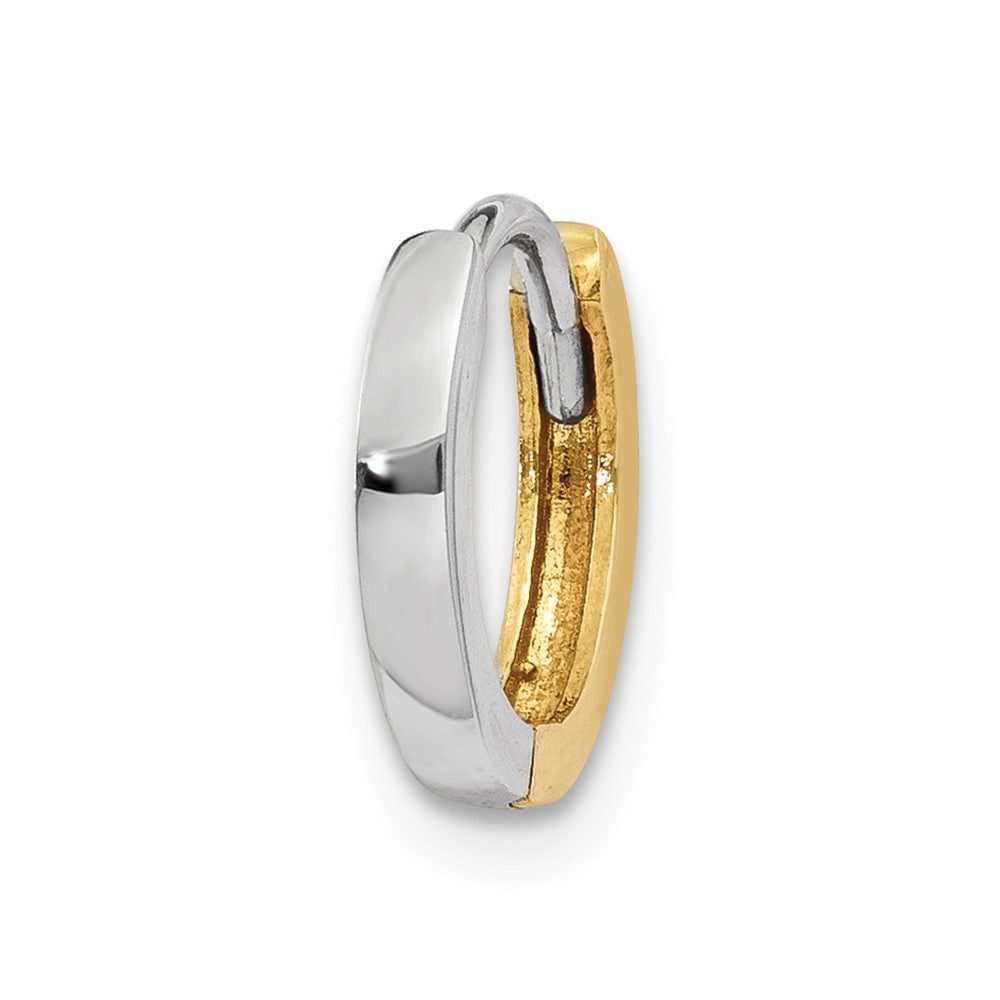 Single 14k Two-tone 1.5mm Round Hinged Hoop Earring