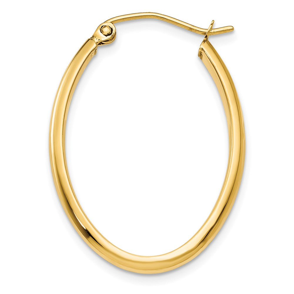 Single 14k 3mm Oval Hoop Earring