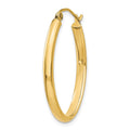 Single 14k 3mm Oval Hoop Earring