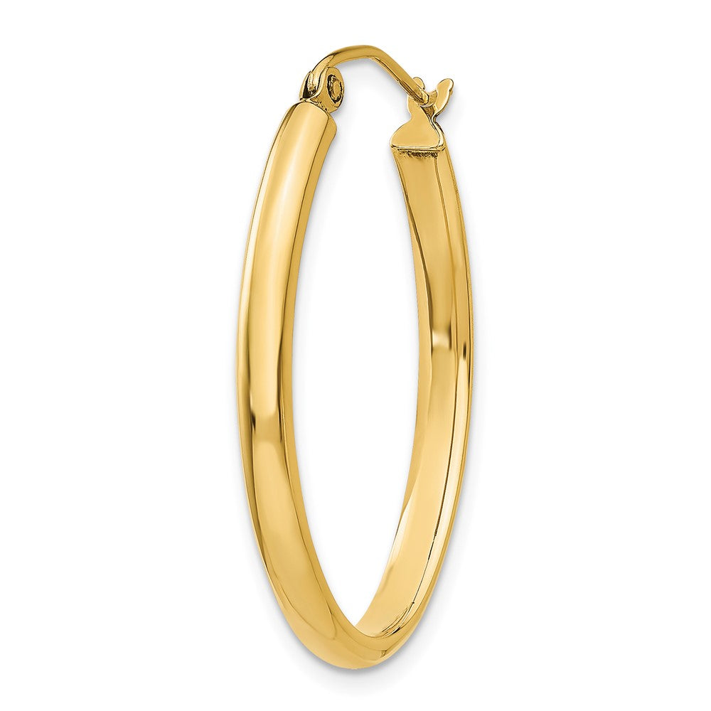 Single 14k 3mm Oval Hoop Earring