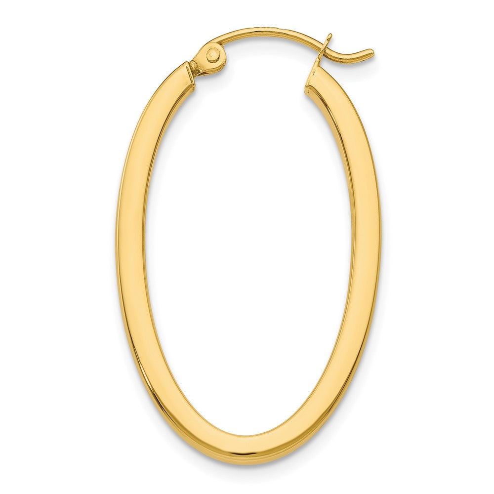 Single 14k 2mm Oval Hoop Earring