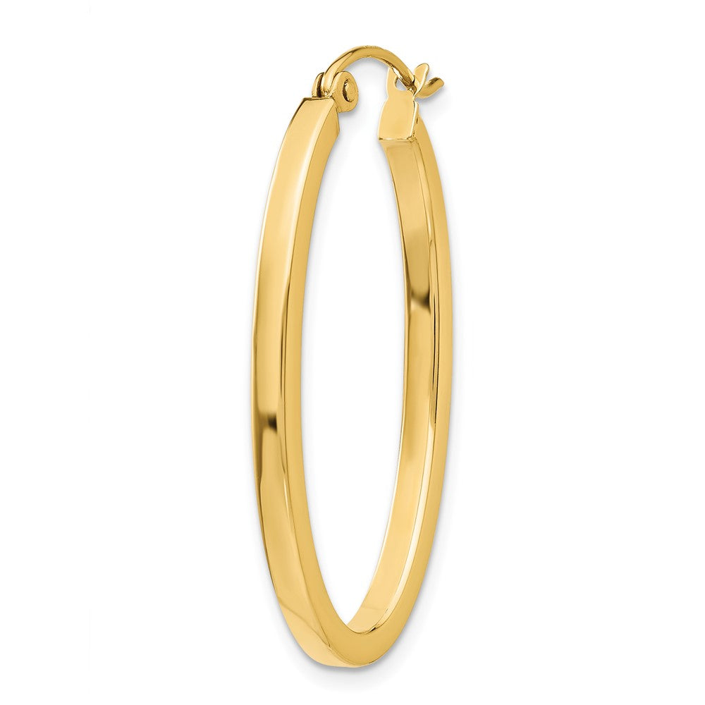 Single 14k 2mm Oval Hoop Earring