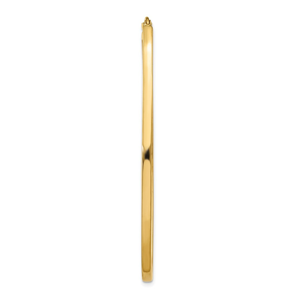Single 14k 2mm Large Oval Hoop Earring