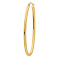 Single 14k 2mm Large Oval Hoop Earring