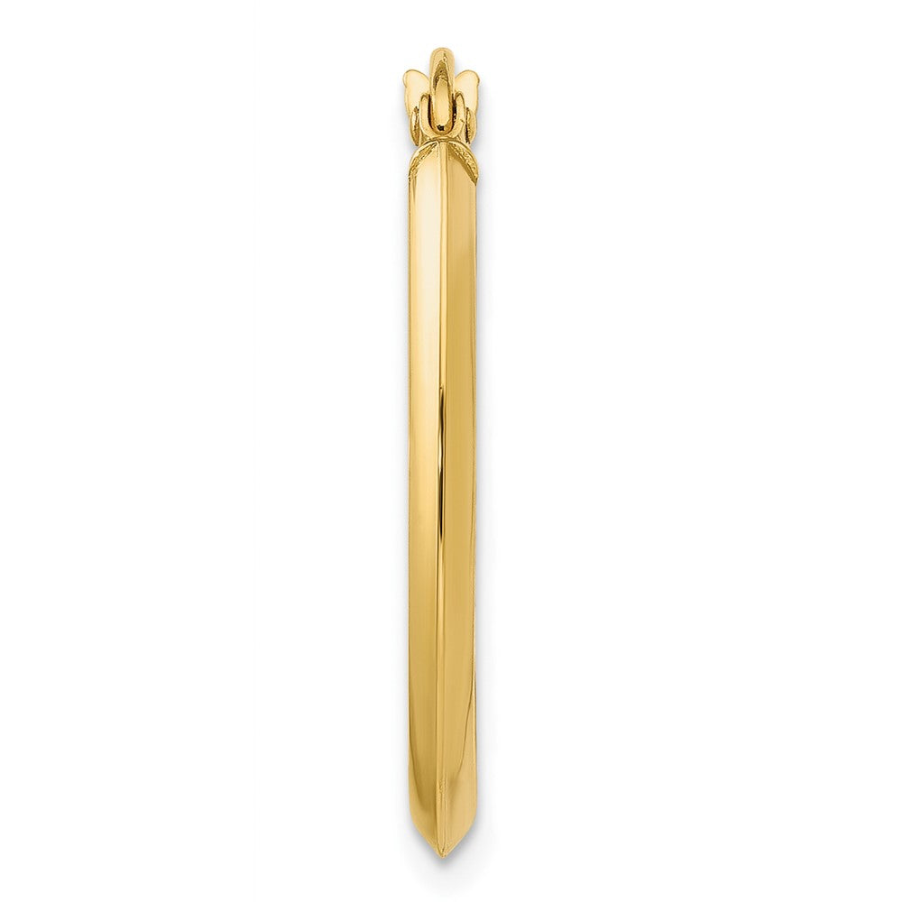 Single 14k 2mm Oval Hoop Earring