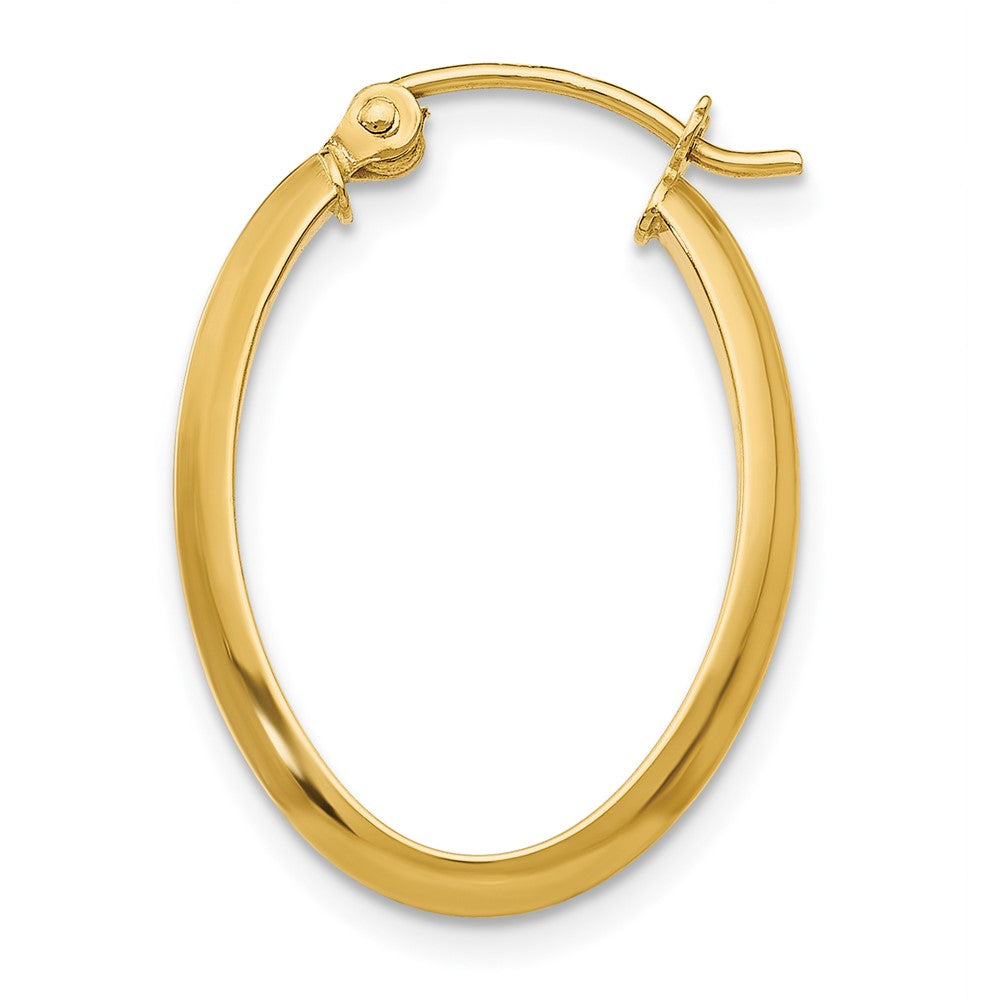Single 14k 2mm Oval Hoop Earring