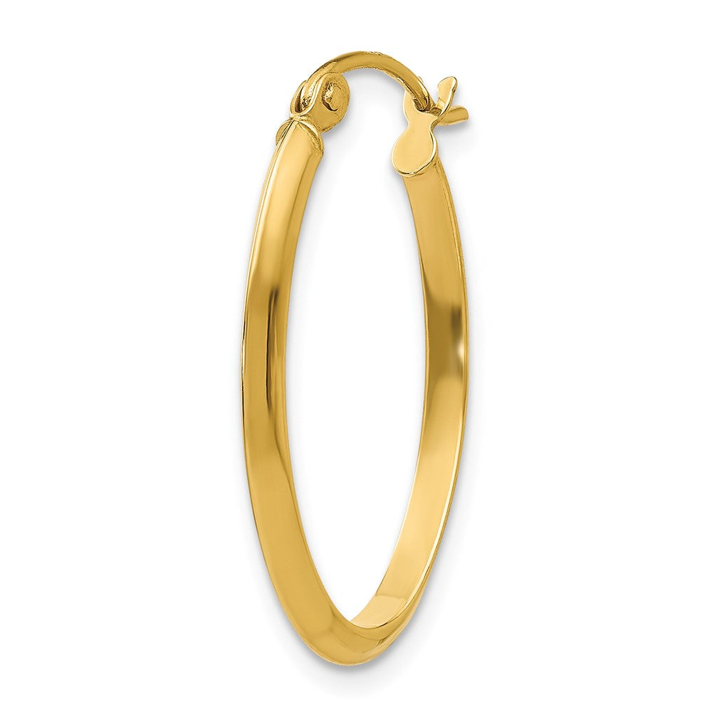 Single 14k 2mm Oval Hoop Earring