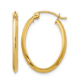 14k 2mm Oval Hoop Earrings