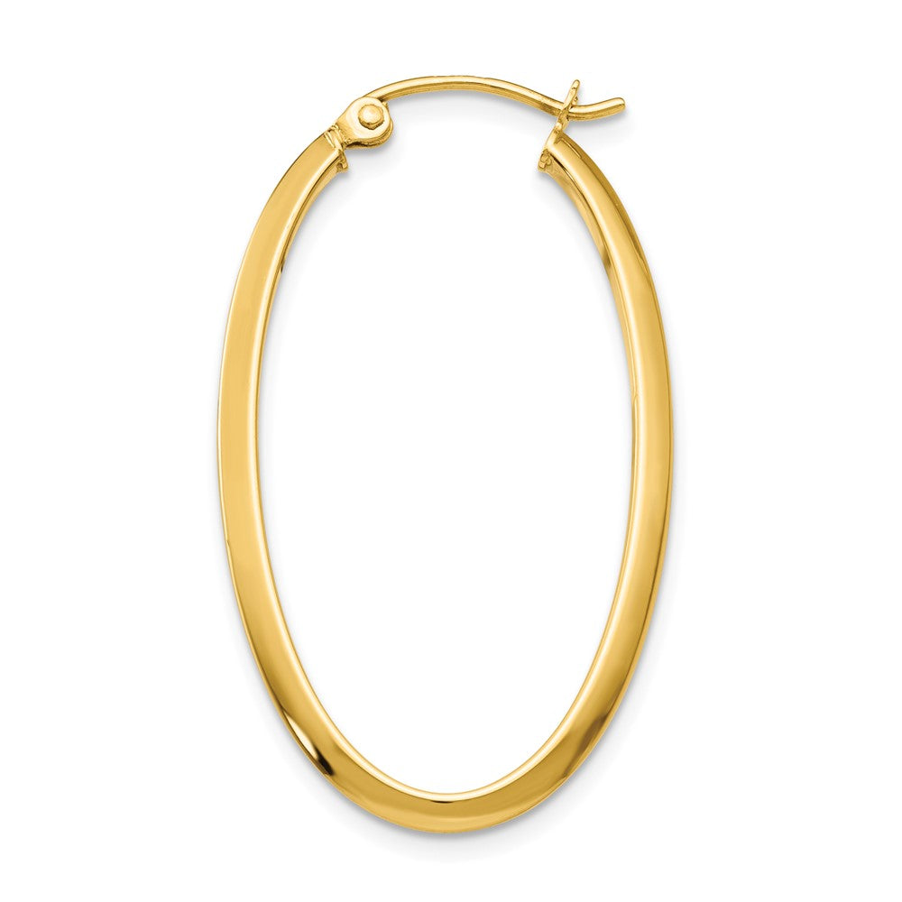 Single 14k 2mm Oval Hoop Earring