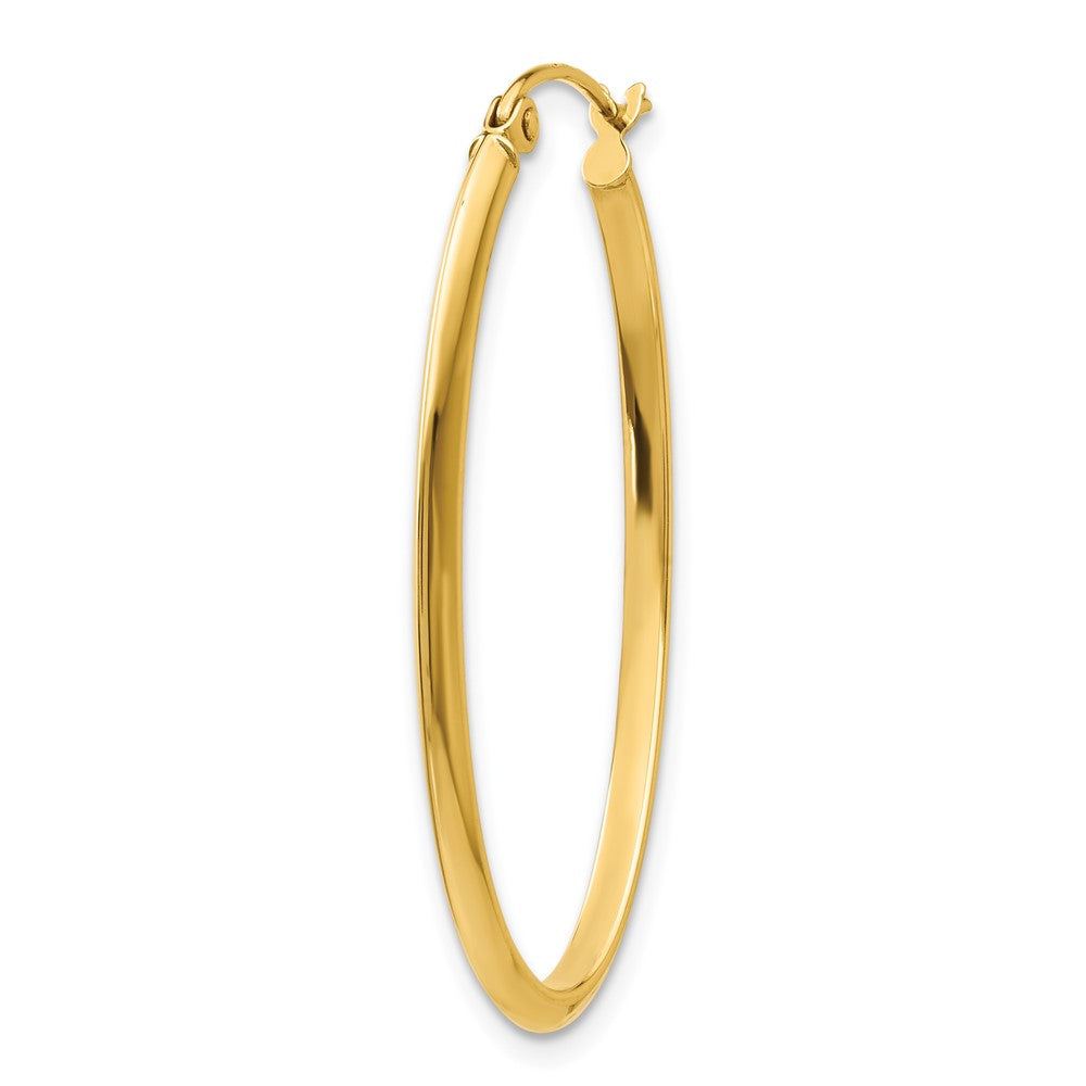 Single 14k 2mm Oval Hoop Earring