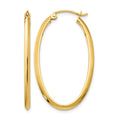 14k 2mm Oval Hoop Earrings