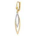 Single 14k Two-tone Diamond-cut Leverback Earring