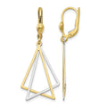 14k Two-tone Leverback Drop Earrings