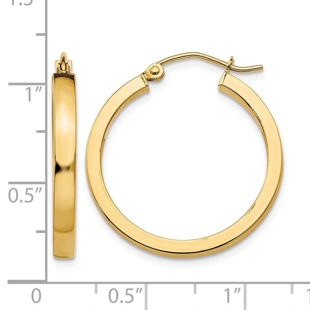14k 2x3mm Square Tube Hoops