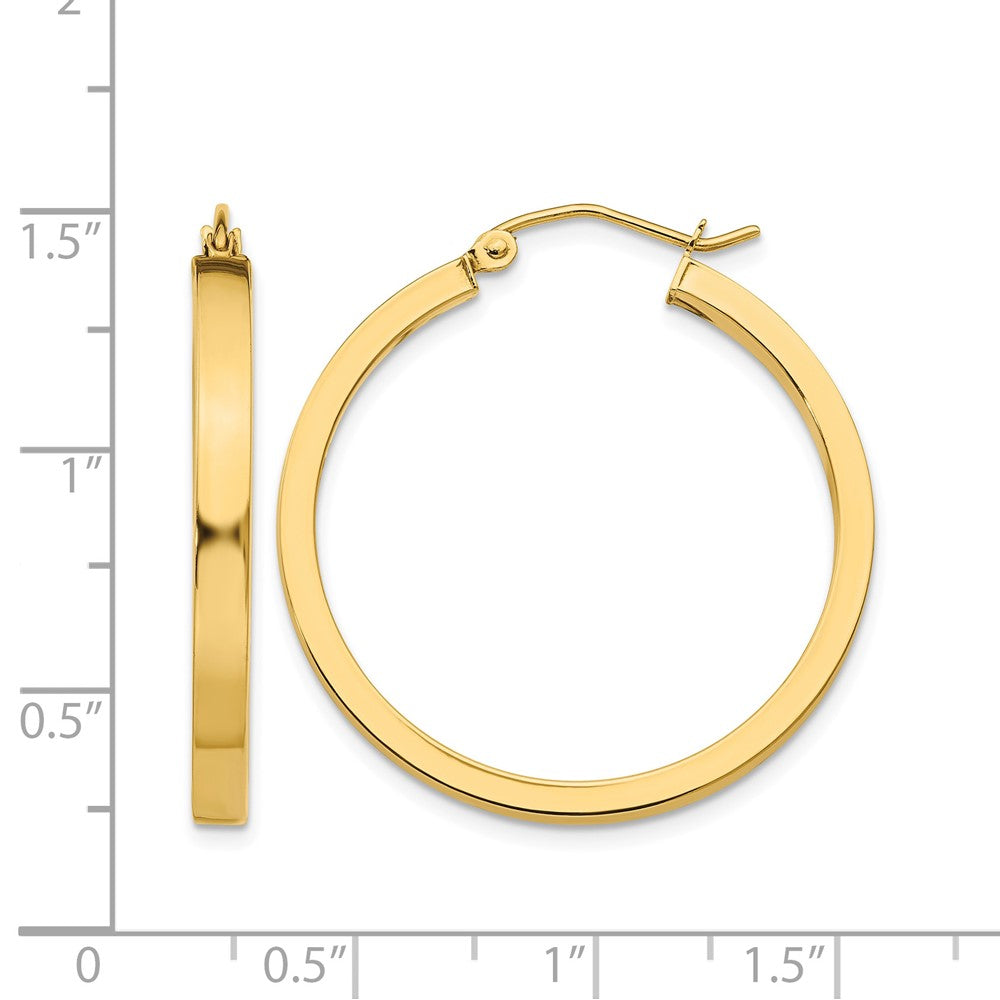 14k 2x3mm Square Tube Hoops