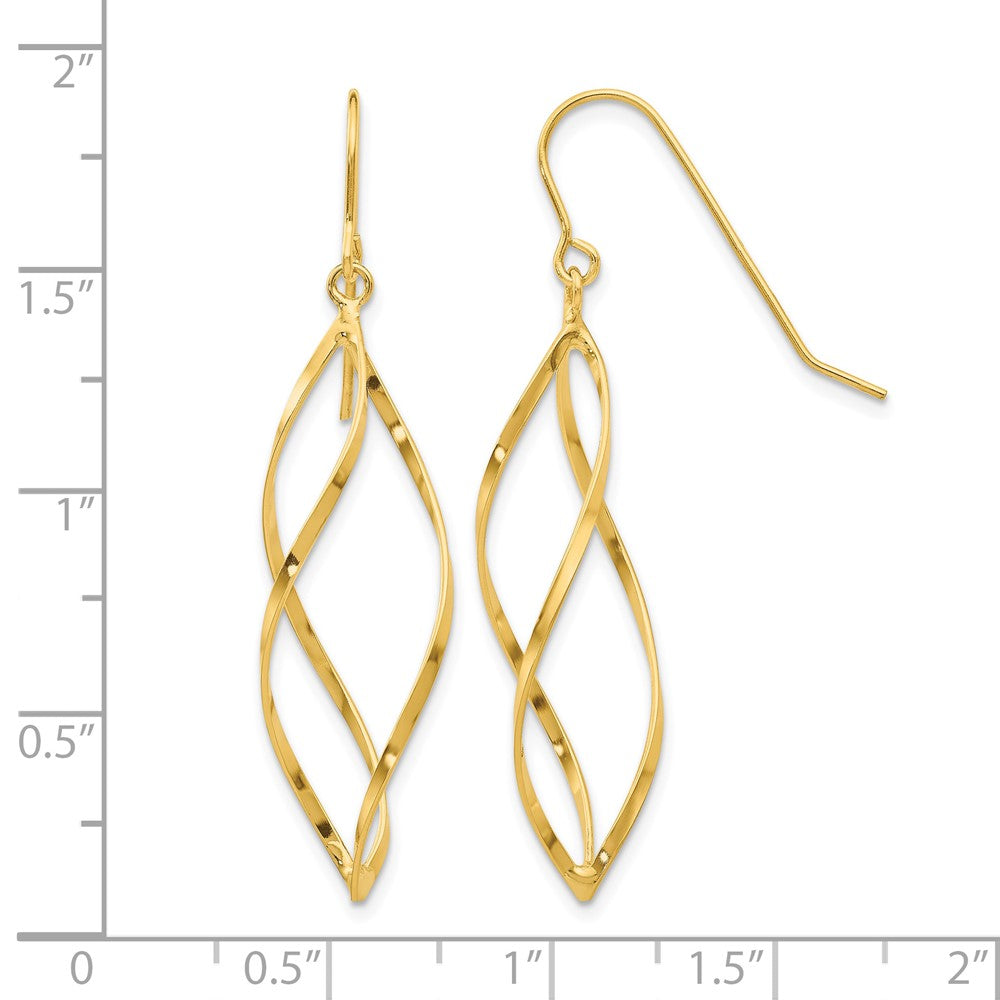 14K Twisted Dangle Earrings