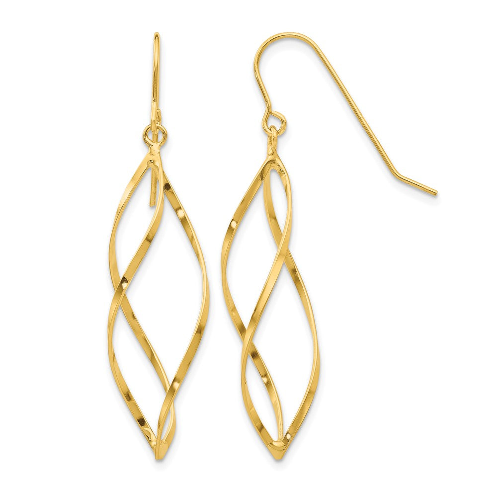 14K Twisted Dangle Earrings