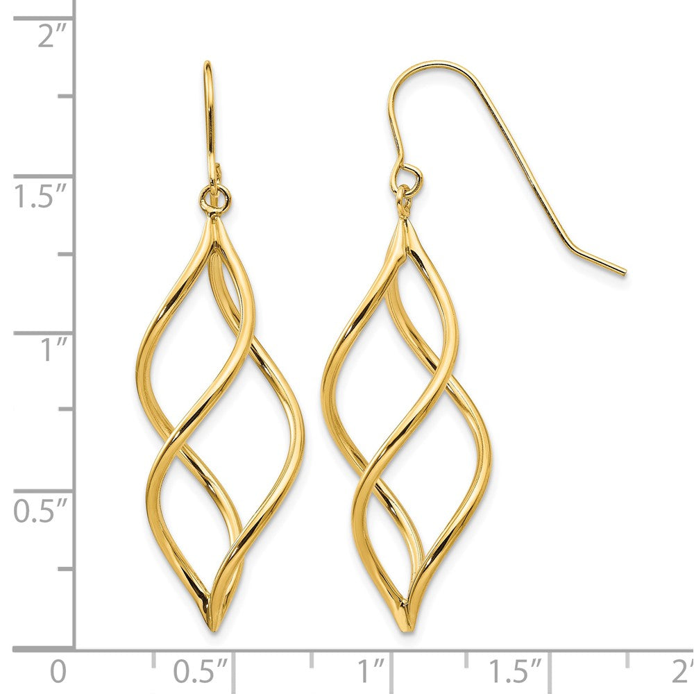 14K Twisted Dangle Earrings