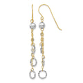 14k Two-tone Circle Dangle Earrings