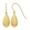 14k Puff Teardrop Earrings