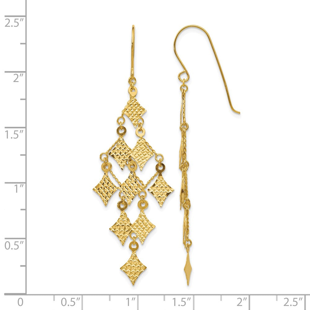 14k Diamond-cut Chandelier Earrings